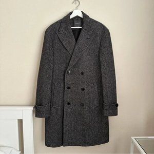 Primark wool blend coat in Grey Herringbone  Medium